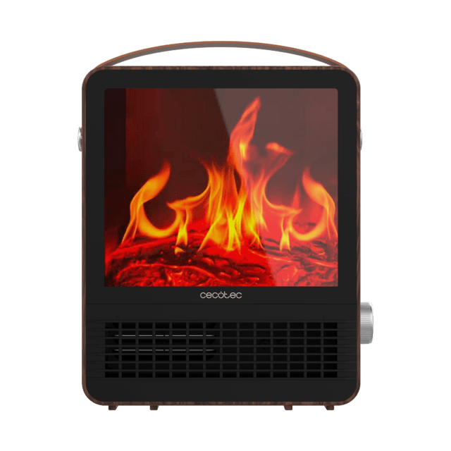 ReadyWarm 1500 Ceramic Flames Aquecedor de mesa em cerâmica com 1500 W, luz com efeito de chama, termostato ajustável e 2 modos de operação.