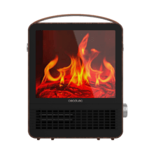 ReadyWarm 1500 Ceramic Flames Calefactor cerámico de sobremesa con 1500 W, Luz con efecto llamas, termostato regulable y 2 modos de funcionamiento.
