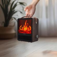 ReadyWarm 1500 Ceramic Flames Aquecedor de mesa em cerâmica com 1500 W, luz com efeito de chama, termostato ajustável e 2 modos de operação.