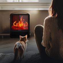 ReadyWarm 1500 Ceramic Flames Aquecedor de mesa em cerâmica com 1500 W, luz com efeito de chama, termostato ajustável e 2 modos de operação.