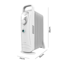 ReadyWarm 700 Space White Radiador Eléctrico de Aceite con 7 Módulos, Bajo Consumo, 800 W, Sistema de Seguridad, 12 m2