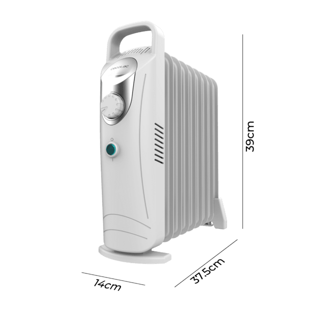 ReadyWarm 900 Space White Radiador Eléctrico de Aceite con 9 Módulos, Bajo Consumo, 1000 W, Sistema de Seguridad, 15 m2