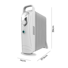 ReadyWarm 900 Space White Radiador Eléctrico de Aceite con 9 Módulos, Bajo Consumo, 1000 W, Sistema de Seguridad, 15 m2