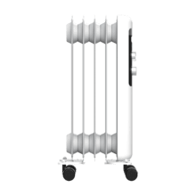 ReadyWarm 550 Space White. Radiador Eléctrico de Aceite con 5 Módulos, Bajo Consumo, 1000 W, 3 Niveles de potencia, Sistema de Seguridad, Ruedas 12 m2
