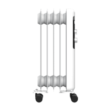 ReadyWarm 550 Space White Radiador Eléctrico de Aceite con 5 Módulos, Bajo Consumo, 1000 W, 3 Niveles de potencia, Sistema de Seguridad, Ruedas 12 m2