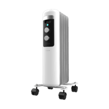 ReadyWarm 550 Space White Radiador Eléctrico de Aceite con 5 Módulos, Bajo Consumo, 1000 W, 3 Niveles de potencia, Sistema de Seguridad, Ruedas 12 m2