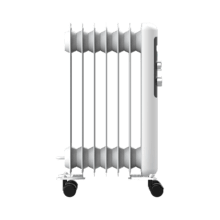 ReadyWarm 750 Space White. Radiador Eléctrico de Aceite con 7 Módulos, Bajo Consumo, 1500 W, 3 Niveles de potencia, Sistema de Seguridad, Ruedas 15 m2