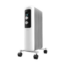 ReadyWarm 750 Space White Radiador Eléctrico de Aceite con 7 Módulos, Bajo Consumo, 1500 W, 3 Niveles de potencia, Sistema de Seguridad, Ruedas 15 m2