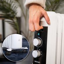 ReadyWarm 750 Space White. Radiador Eléctrico de Aceite con 7 Módulos, Bajo Consumo, 1500 W, 3 Niveles de potencia, Sistema de Seguridad, Ruedas 15 m2