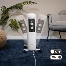 ReadyWarm 750 Space White. Radiador Eléctrico de Aceite con 7 Módulos, Bajo Consumo, 1500 W, 3 Niveles de potencia, Sistema de Seguridad, Ruedas 15 m2