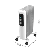 ReadyWarm 750 Space White. Radiador Eléctrico de Aceite con 7 Módulos, Bajo Consumo, 1500 W, 3 Niveles de potencia, Sistema de Seguridad, Ruedas 15 m2