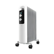 ReadyWarm 950 Space White. Radiador Eléctrico de Aceite con 9 Módulos, Bajo Consumo, 2000 W, 3 Niveles de potencia, Sistema de Seguridad, Ruedas 20 m2