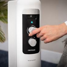 ReadyWarm 11050 Space White. Radiador Eléctrico de Aceite con 11 Módulos, Bajo Consumo, 2500 W, 3 Niveles de potencia, Sistema de Seguridad, Ruedas 25 m2
