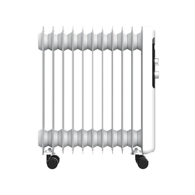 ReadyWarm 11050 Space White Radiador Eléctrico de Aceite con 11 Módulos, Bajo Consumo, 2500 W, 3 Niveles de potencia, Sistema de Seguridad, Ruedas 25 m2