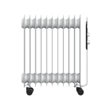 ReadyWarm 11050 Space White Radiador Eléctrico de Aceite con 11 Módulos, Bajo Consumo, 2500 W, 3 Niveles de potencia, Sistema de Seguridad, Ruedas 25 m2