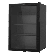 Bolero CoolMarket BC 72 Black Nevera Mini Bar con puerta de cristal, chasis color negro, Capacidad 72 Litros (88 Latas de 33cl), Compresor incorporado, Luz LED interior, Temperatura 0ºC a 10ºC, Ancho 44.5 x Alto 67.8 x Fondo 50 cm