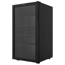 Bolero CoolMarket BC 88 Black Nevera Mini Bar con puerta de cristal, chasis color negro, Capacidad 88 Litros (115 Latas de 33cl), Compresor incorporado, Luz LED interior, Temperatura 0ºC a 10ºC, Ancho 44.5 x Alto 83.3 x Fondo 50 cm