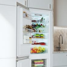 Bolero CoolMarket Combi BI-S MC 232 E Frigorífico combi Integrable sistema de puerta deslizante, Alto 177, Ancho 54cm, Capacidad 232 Litros, Metal Cooling, NoFrost, Clase Energética E, Fast Cooling, Fast Freezing y modo Vacaciones