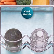 Bolero CoolMarket Combi BI-S MC 232 E Kombi-Kühlschrank mit Schiebetürsystem, Höhe 177, Breite 54cm, Fassungsvermögen 232 Liter, Metal Cooling (Metallkühlung), NoFrost, Energieklasse E, Fast Cooling (Schnellkühlung), Fast Freezing (Schnellgefrieren) und Urlaubsmodus