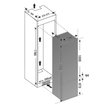 Frigorífico combi integrable puerta fija, 177x54cm, 232 Litros, Metal Cooling, Cavidad Interior gris prémium, Clase E, Clase Energética E, Fast Cooling, Fast Freezing y modo Vacaciones