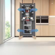 Bolero CoolMarket 1D BI-D 306 GREY E Frigorífico de 1 porta integrável com porta fixa, 187x55,9cm, 222 litros, Metal Cooling, interior cinzento Premium, Fast Freezing, modo de férias e classe energética E,