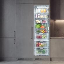 Frigorífico 1 puerta integrable de puerta fija, 187x55,9cm, 222 Litros, Metal Cooling, Cavidad Interior gris prémium, Fast Freezing, modo Vacaciones y Clase Energética E.