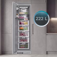 Bolero CoolMarket UF BI-D 222 GREY E Congelador 1 puerta integrable de puerta fija, 187x55,9cm, 222 Litros, Metal Cooling, Cavidad Interior gris prémium, Fast Freezing, modo Vacaciones y Clase Energética E,