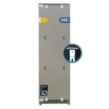 Bolero CoolMarket UF BI-D 222 GREY E Congelador 1 puerta integrable de puerta fija, 187x55,9cm, 222 Litros, Metal Cooling, Cavidad Interior gris prémium, Fast Freezing, modo Vacaciones y Clase Energética E,