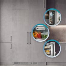 Bolero CoolMarket UF BI-D 222 GREY E Congelador 1 puerta integrable de puerta fija, 187x55,9cm, 222 Litros, Metal Cooling, Cavidad Interior gris prémium, Fast Freezing, modo Vacaciones y Clase Energética E,