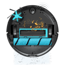 Conga 14090 Twice Roller Home&Fill Robot aspirador y friegasuelos con base de autovaciado de polvo y agua sucia y rellenado de agua limpia. Navegación ultraprecisa con láser integrado. Potencia de succión de 8000 Pa. Fregado profesional con rodillo fregona. Cepillo de silicona. Cepillo lateral. App y conexión Bluetooth y WiFi para redes 2,4 GHz. y asistente virtual.