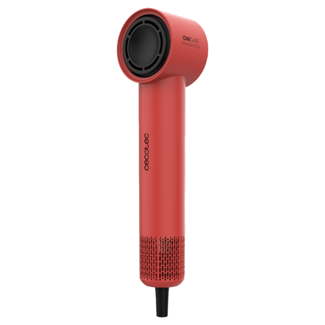 IoniCare RockStar Style Red Sèche-linge très compact et léger avec moteur brushless de 1500 W et 110 000 tr/min.