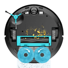 Conga 10090 AI Spin Revolution Ultra Power Home LifestyleRobot aspirador con inteligencia artificial, navegación láser y base de autovaciado. Inteligencia artificial, evita objetos. 4 en 1: barre, aspira, friega y pasa las mopas. 10.000 Pa de succión. Máximo 240 minutos de autonomía. Fregado profesional con mopas giratorias. Cepillo de silicona, óptimo para pelo de mascotas. 1 cepillo lateral. 4 niveles de potencia de aspiración y fregado. Control APP Cecotec y asistentes virtuales.