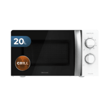 GrandHeat 2110 Microondas de 20 litros de capacidad, con función grill, 6 niveles de potencia, temporizador y mandos giratorios mecánicos.
