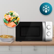 GrandHeat 2110 Forno a microonde con capacità di 20 litri, funzione grill, 6 livelli di potenza, timer e manopole di selezione.
