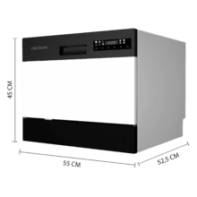 Bolero Aguazero 2300 Mini Lavavajillas blanco compacto de 6 cubiertos, 8 programas y clase D. Con pantalla Color Touch Panel y función Delay Start
