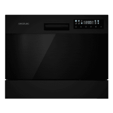 Bolero Aguazero 2300 Dark Mini Lavavajillas negro compacto de 6 cubiertos, 8 programas y clase D. Con pantalla Color Touch Panel y función Delay Start