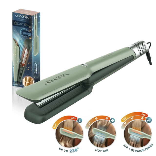 Air Lisse Olive Air Lisse Olive - Plancha de Pelo con Aire que protege el cabello, Tecnología Iónica, Keratina y aceite de argán, 3 Modos y Motor BLDC, para Todo Tipo de Cabellos