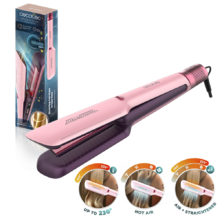 Air Lisse Cotton Candy - Plancha de Pelo con Aire que protege el cabello, Tecnología Iónica, Keratina y aceite de argán, 3 Modos y Motor BLDC, para Todo Tipo de Cabellos