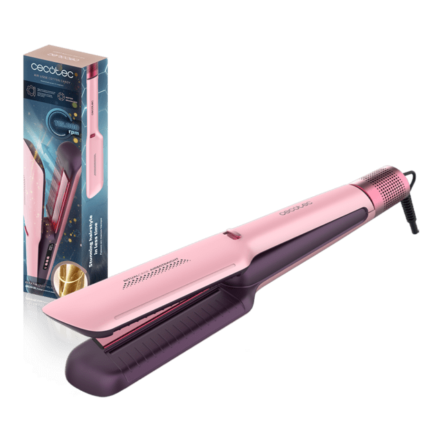 Air Lisse Cotton Candy - Plancha de Pelo con Aire que protege el cabello, Tecnología Iónica, Keratina y aceite de argán, 3 Modos y Motor BLDC, para Todo Tipo de Cabellos