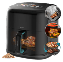 Cecofry&Grill Smokin'Prime 8500 Freidora de aire con doble resistencia para dorado perfecto y sabor de parrilla en carnes, capacidad de 8.5 litros y potencia de 2300 W para platos saludables.