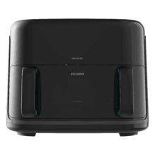 Cecofry&Grill Smokin'Prime 11000 Freidora de aire con cuatro resistencias para dorado perfecto y sabor de parrilla en carnes, capacidad de 11 litros, potencia de 2800 W para platos saludables y pared divisoria móvil para optar entre dos cestillos con temperatura dual o convertirse en una sola cubeta.