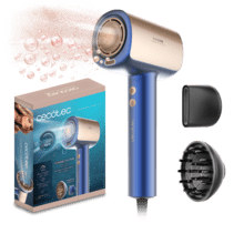 DryGlam Nano Plasma Blue Secador de pelo Brushless de Última Generación, Potencia de 110,000 RPM y 1600W, Función de Plasma, Gran Flujo de Aire, Silencioso y Duradero.