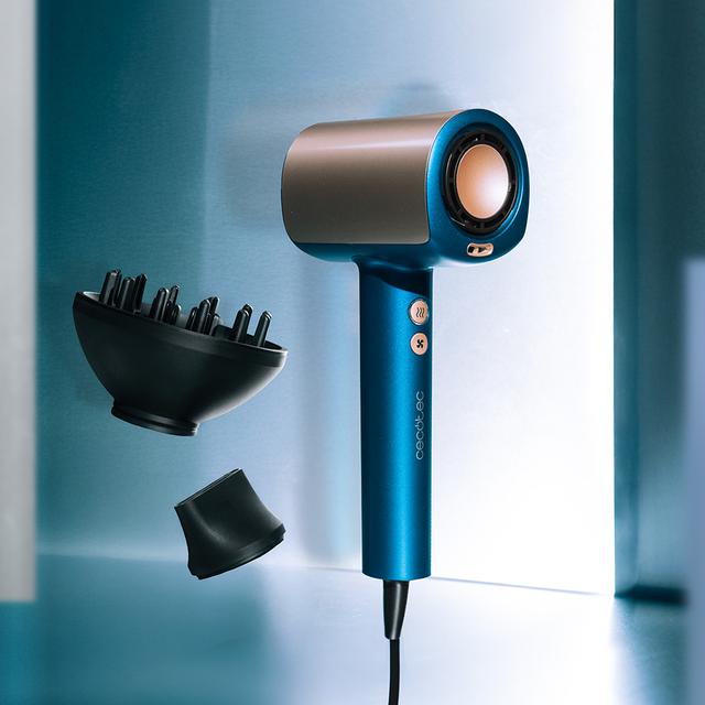 DryGlam Nano Plasma Blue Secador de pelo Brushless de Última Generación, Potencia de 110,000 RPM y 1600W, Función de Plasma, Gran Flujo de Aire, Silencioso y Duradero.