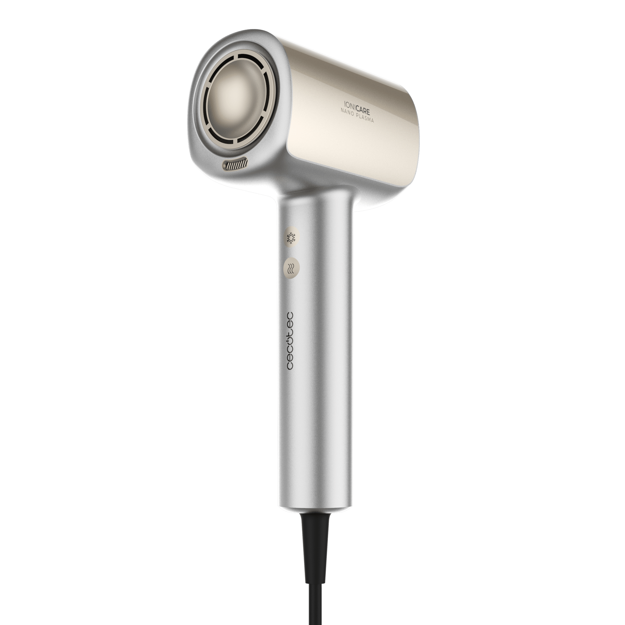 Secador Cecotec DryGlam Nano Plasma Aluminum vista frontal