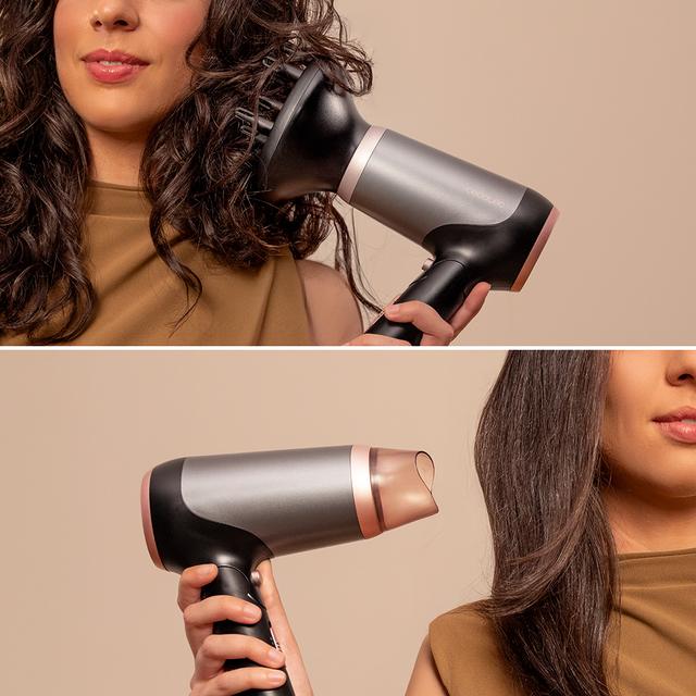 IoniCare Power&Go Heaven Black Secador de pelo DC plegable con tecnología iónica real y pro style que incluye boquilla de precisión, difusor y función de aire frío