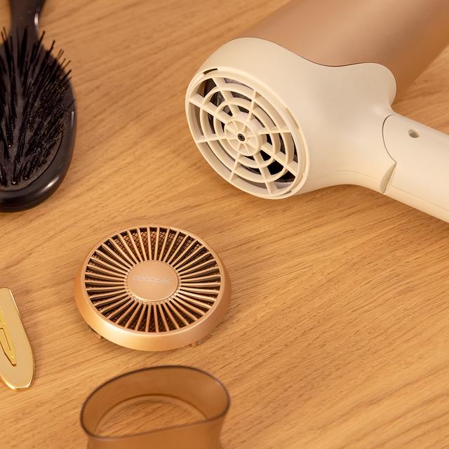 IoniCare Power&Go Heaven Champagne Secador de pelo DC plegable con tecnología iónica real y pro style que incluye boquilla de precisión, difusor y función de aire frío