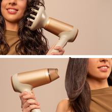 IoniCare Power&Go Heaven Champagne Secador de pelo DC plegable con tecnología iónica real y pro style que incluye boquilla de precisión, difusor y función de aire frío