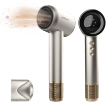 IoniCare RockStar Nano IonTech Champagne Secador de pelo con Plasma, 110000 rpm, pantalla, control inteligente del calor, 3 temperaturas, 3 velocidades y función memoria