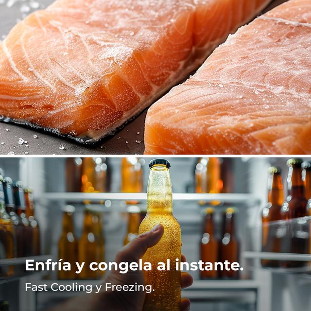 Bolero CoolMarket Combi BI-S DF 270 E Frigorífico combi integrable de 270 litros con puerta deslizante, cajones y estantes de cristal, Defrost, alarma de puerta, Crisper Box, 177x54 cm, Clase Energética E.