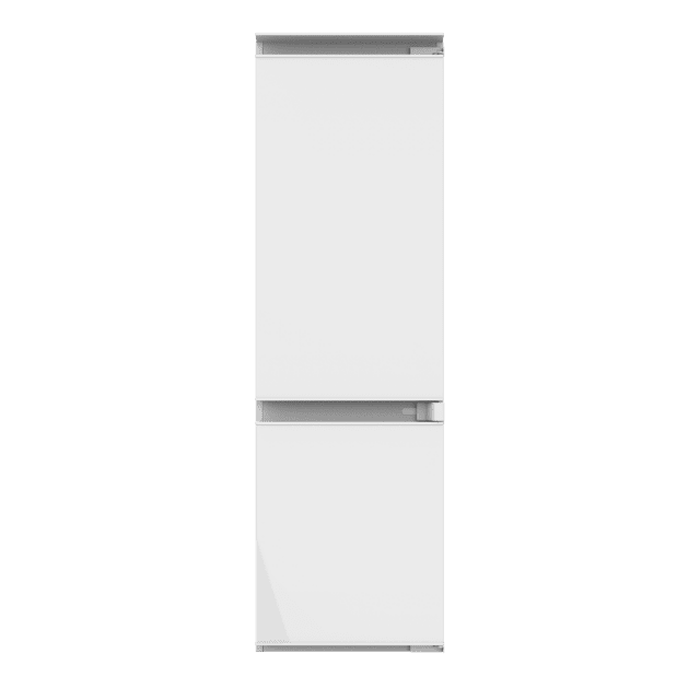 Bolero CoolMarket Combi BI-S DF 270 E 270 Liter Einbau-Kombikühlschrank mit Schiebetür, Glasschubladen und -ablagen, Abtaufunktion, Türalarm, Gemüsefach, 177 x 54 cm, Energieklasse E.
